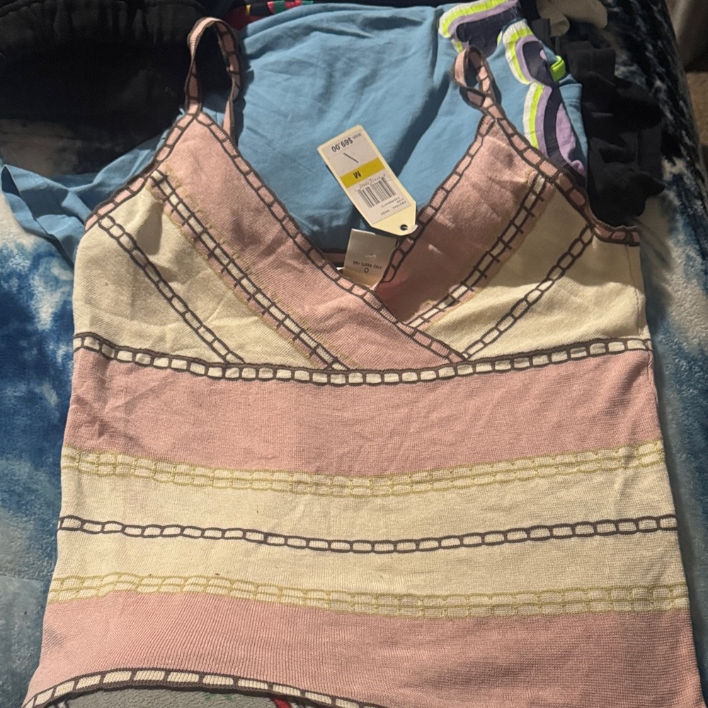 Studio M Pink and Cream Striped Camisole